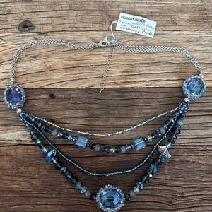Charming Charlie Blue and Silver Multi-Strand Necklace
